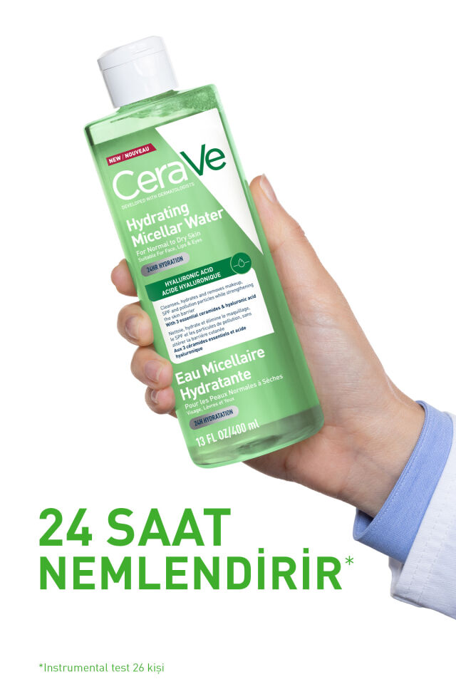 Hyalüronik Asit İçerikli Nemlendiren Micellar Makyaj Temizleme Suyu 400 ml