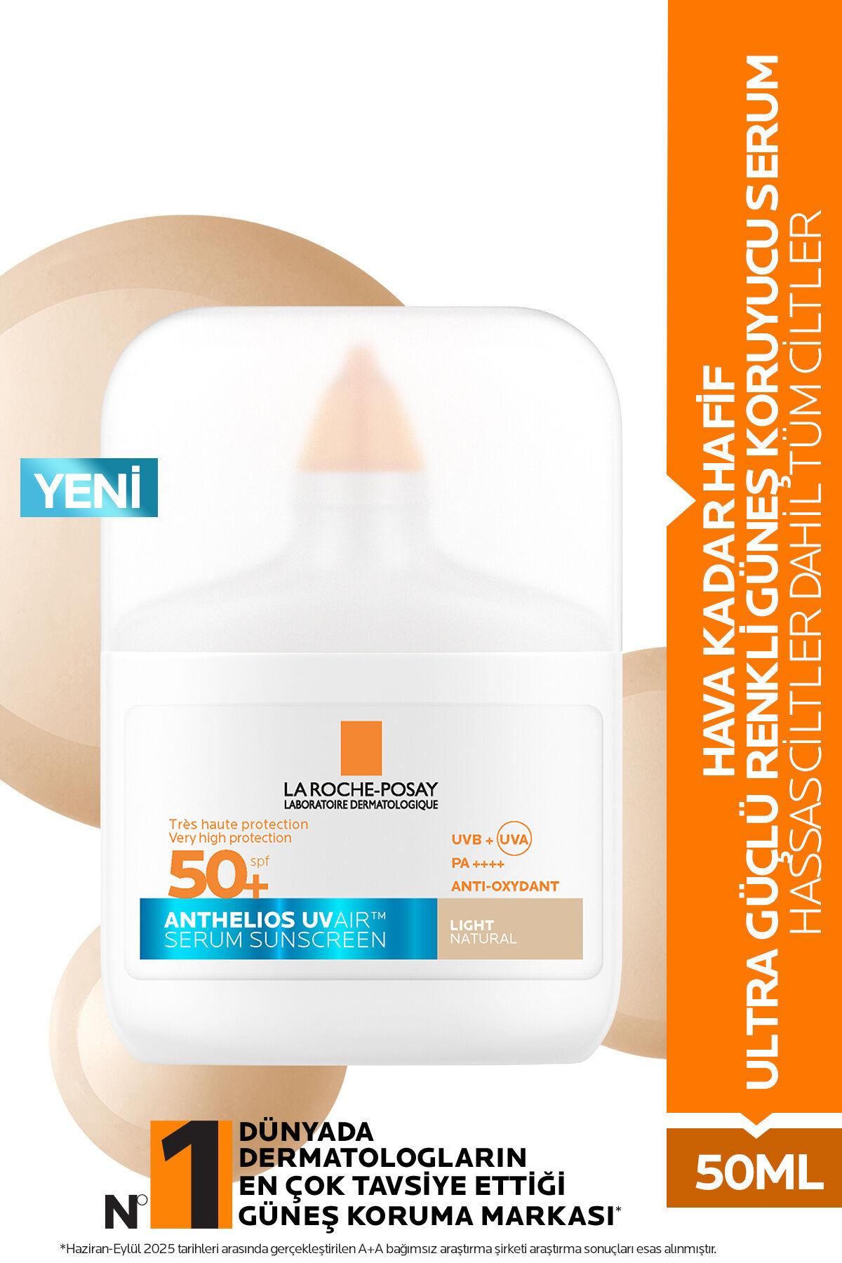 Anthelios UVAIR SPF50+ Aydınlık Görünüm Veren Ultra Güçlü Renkli Güneş Koruyucu Serum 50 ml