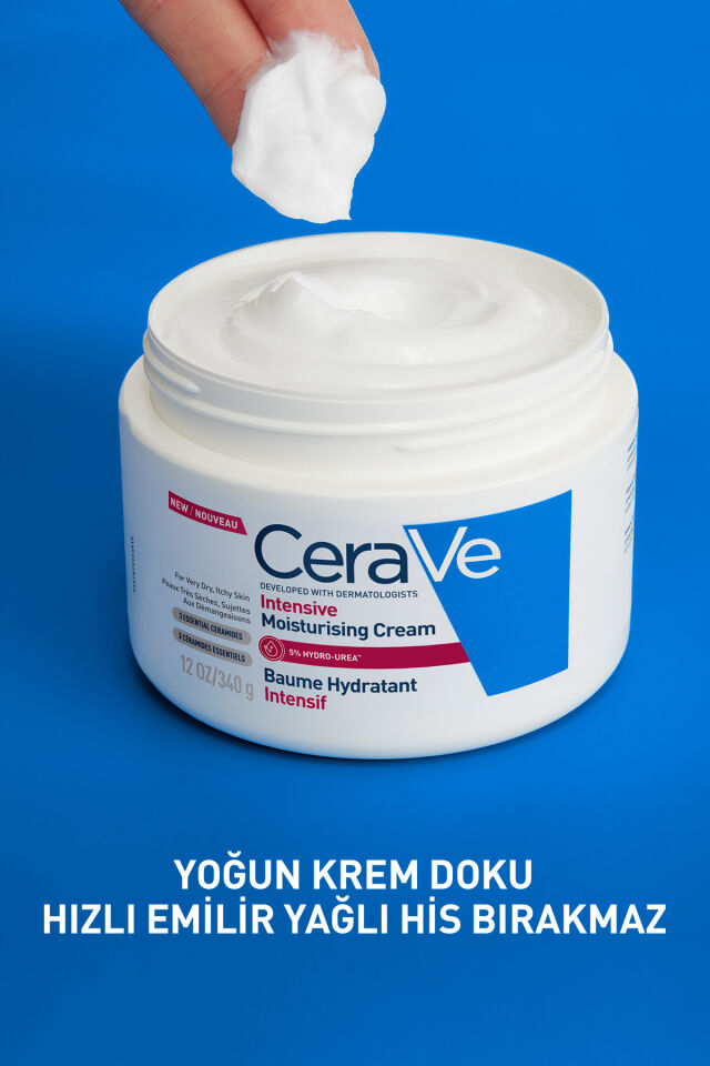 Hyalüronik Asit & Seramid & Hidro-üre İçerikli Kuru Ciltler İçin Yoğun Nemlendirici Krem 340 gr