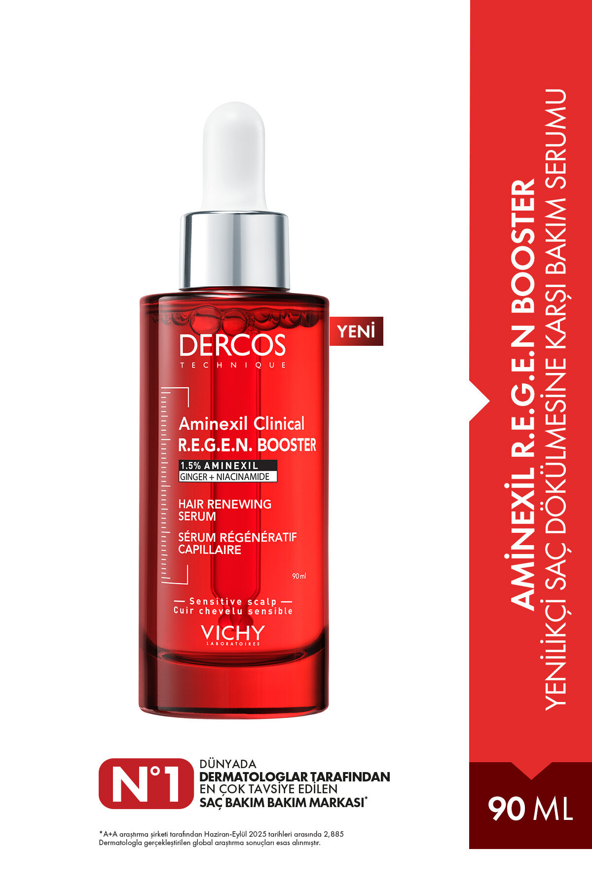 Dercos R.E.G.E.N. Booster Yenilikçi Kadın ve Erkekler İçin Saç Dökülmesine Karşı Bakım Serumu 90 ml