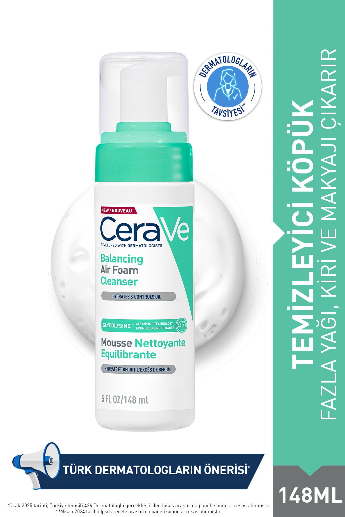 Airfoam Normal, Karma Ve Hassas Ciltler Için Köpük Temizleyici 148ml
