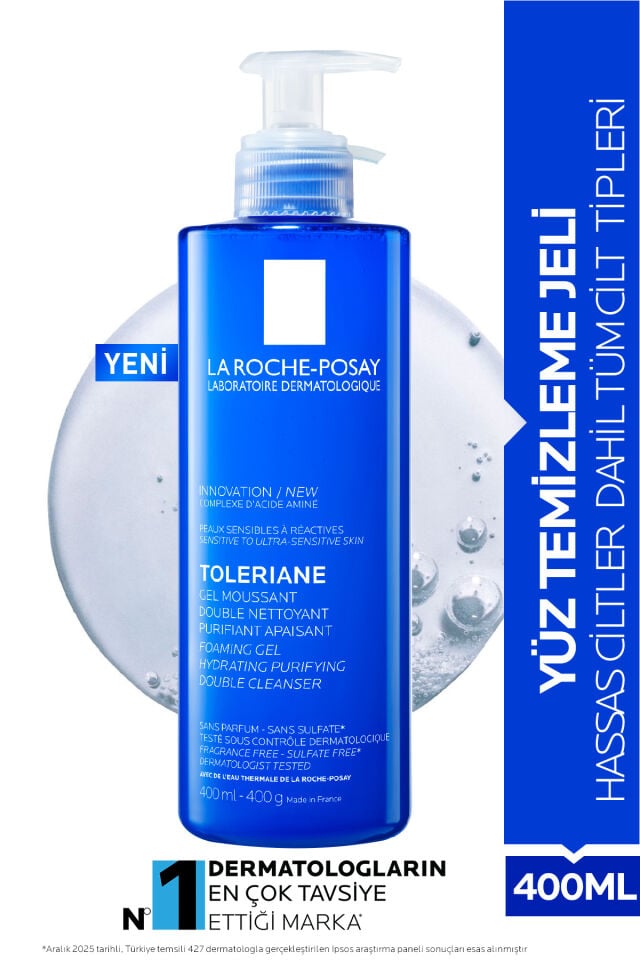 Toleriane Hassas Ciltler Dahil Tüm Ciltler İçin Temizleme Jeli 400 ml