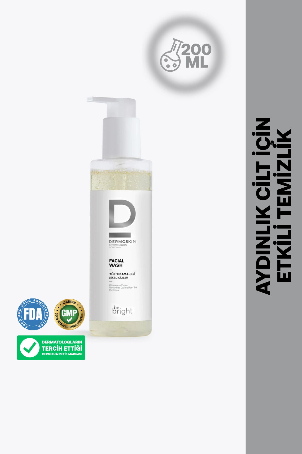 Be Bright Yüz Yıkama Jeli | Nemlendirici Yüz Temizleyicileri | Leke Karşıtı | 200 ml