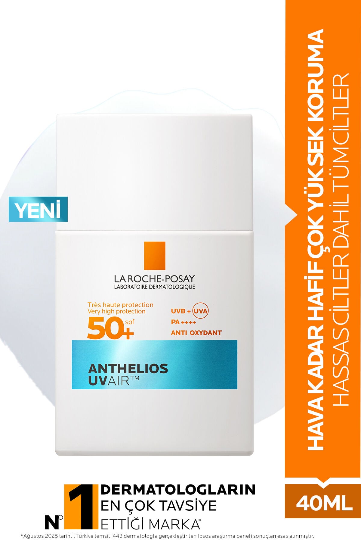 Anthelios Uvair SPF50+ Hava Kadar Hafif Tüm Ciltler İçin Yüz Güneş Kremi 40ML 3337875917810