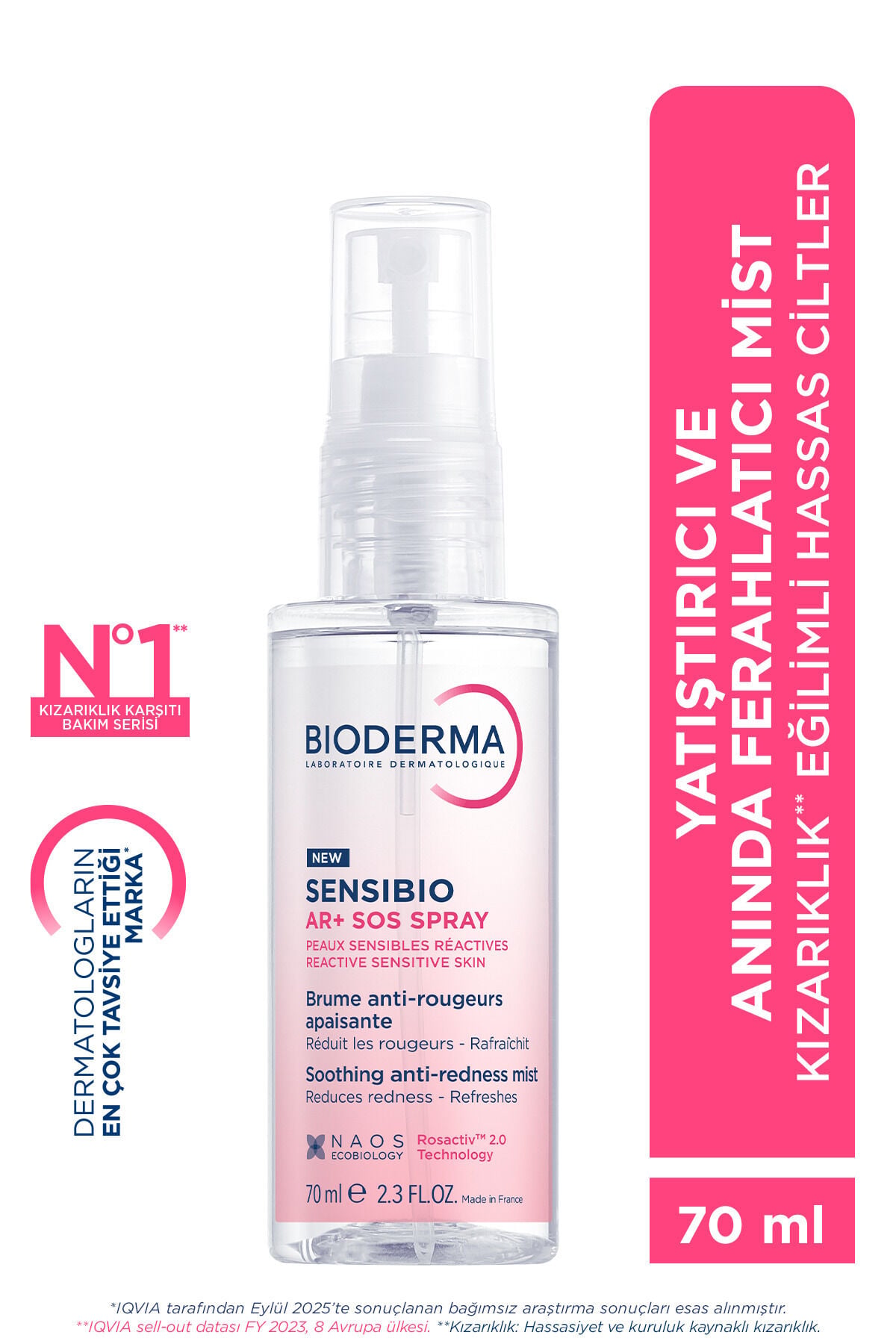 Sensibio AR SOS Spray Hassas Ciltler Kızarıklık Karşıtı Anında Yatıştırıcı, Soğutucu Sprey 70 ML