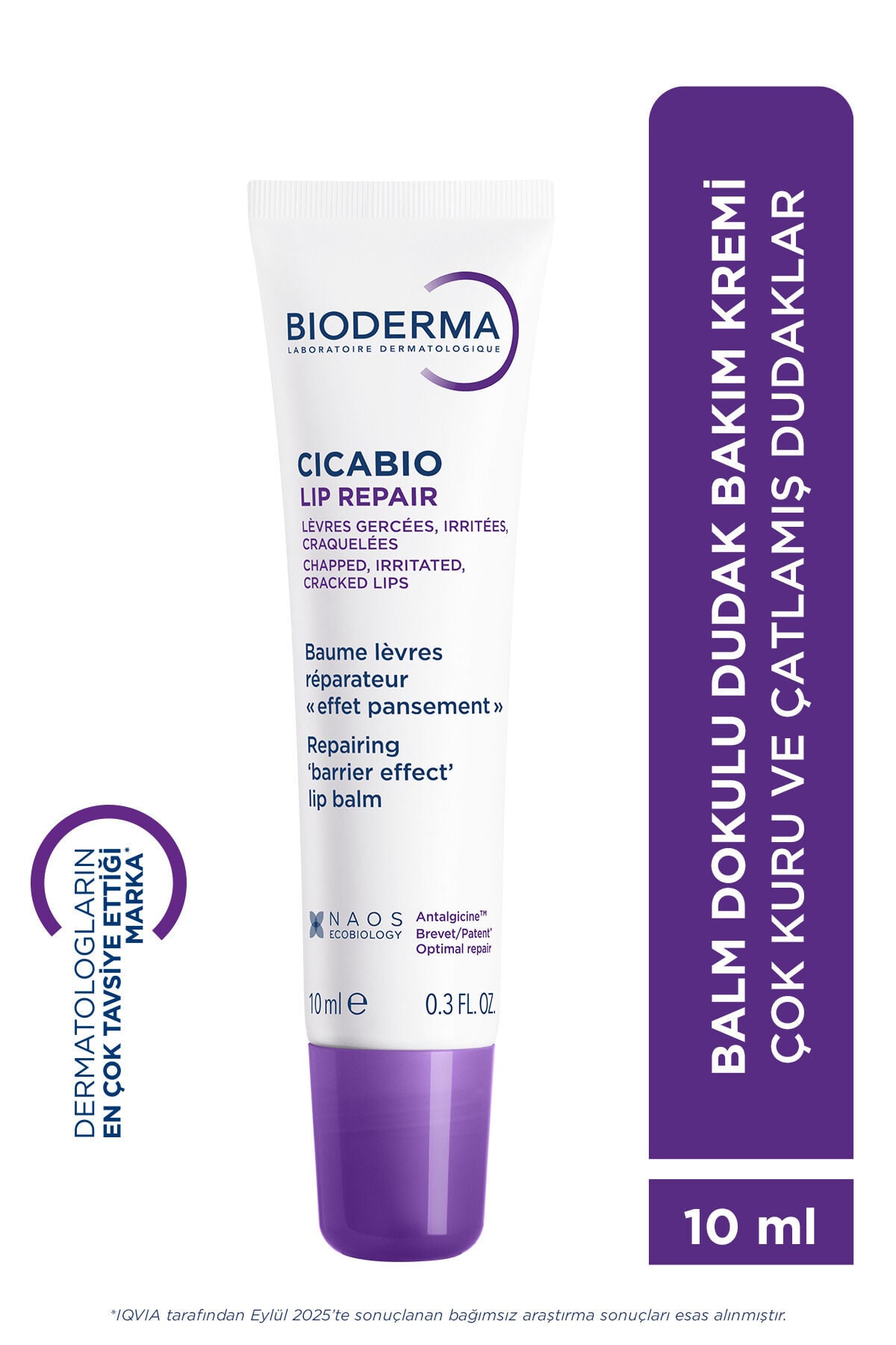 Cicabio Lip Repair Shea Yağı İçeren Nemlendirici Besleyici Onarıcı Kuru ve Çatlak Dudak Kremi 10 ML