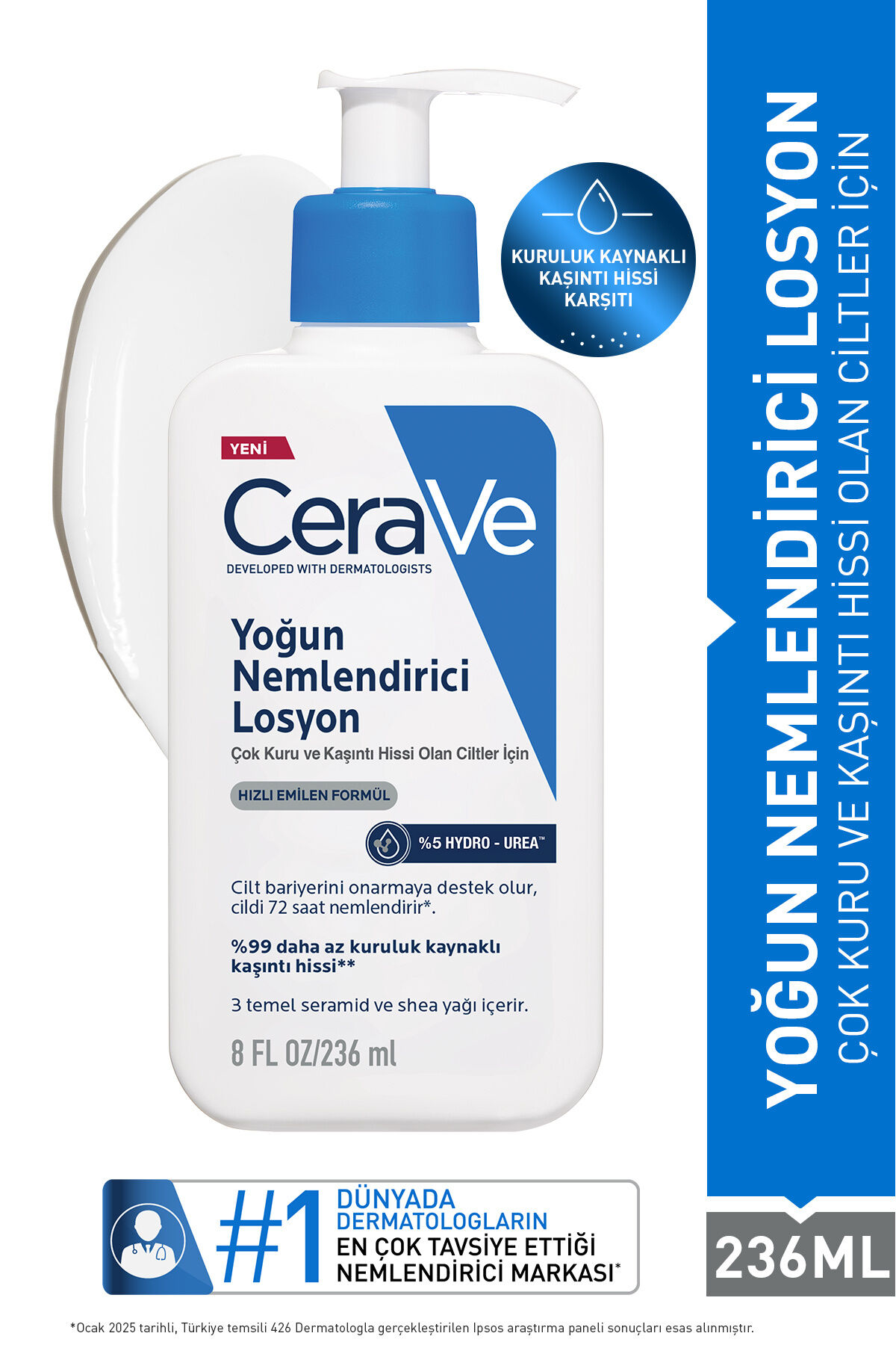 Hyalüronik Asit & Seramid & Hidro-üre İçerikli Yoğun Nemlendirici Vücut Losyonu 236 ml