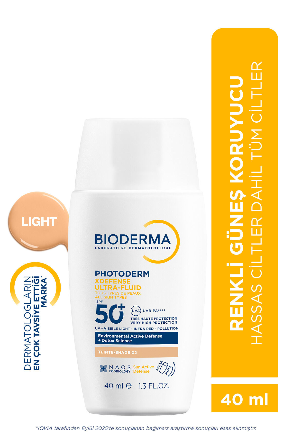 Photoderm XDefense SPF50+ Tüm Cilt Tipleri UVA/UVB Yüksek Korumalı Renkli Güneş Kremi Light 40ML