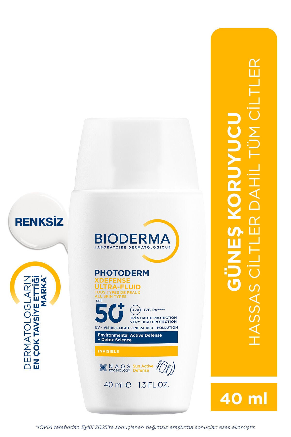 Photoderm XDefense SPF50+ Hassas&Tüm Ciltler Yüksek Korumalı Akışkan Güneş Kremi Renksiz 40 ML