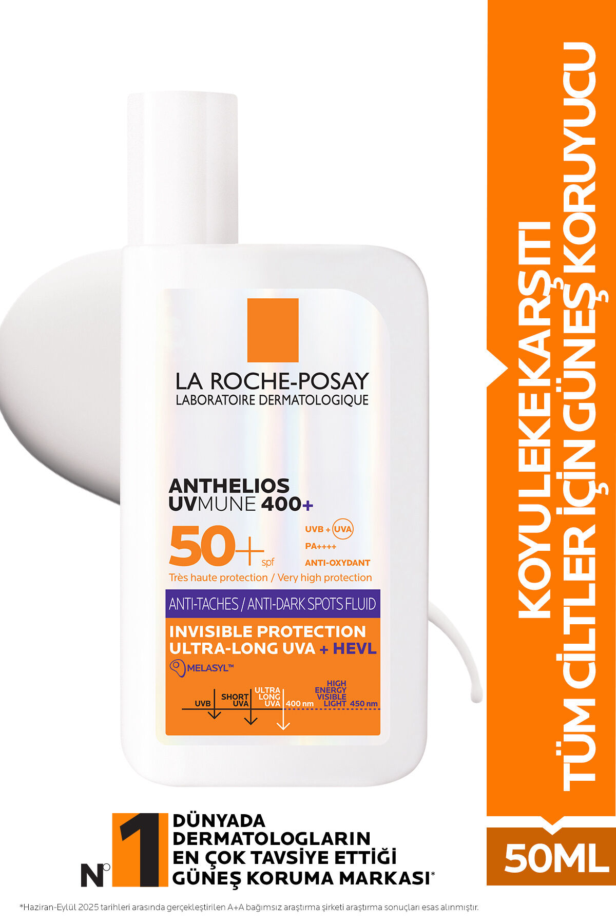 Anthelios Uvmune Anti Dark Spots Fluid Lekeli Ciltler İçin Yüksek Koruma SPF50+ Yüz Güneş Kremi 50ML