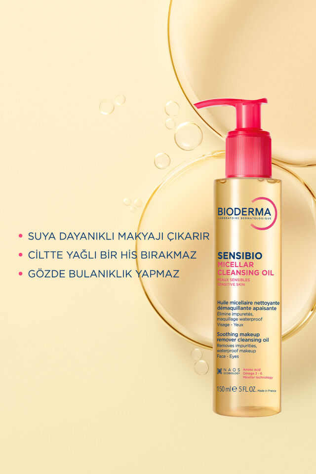 Sensibio Micellar Cleansing Oil Hassas, Normal Ciltler Yağ Bazlı Yüz&Göz Makyaj Temizleyici 150 ML