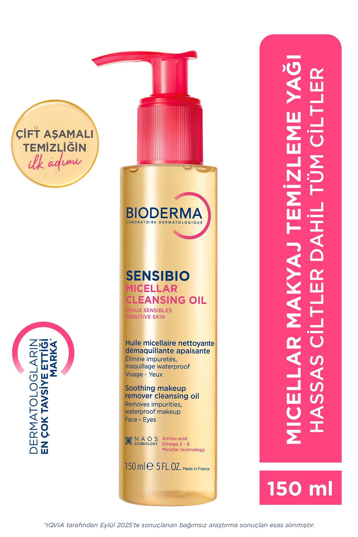 Sensibio Micellar Cleansing Oil Hassas, Normal Ciltler Yağ Bazlı Yüz&Göz Makyaj Temizleyici 150 ML