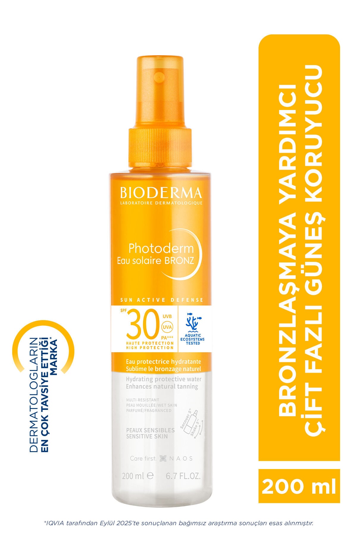 Photoderm Bronz Sun SPF30 Yüz,Vücut, Saç İçin Çift Fazlı Bronzlaştırıcı Güneş Suyu 200 ML