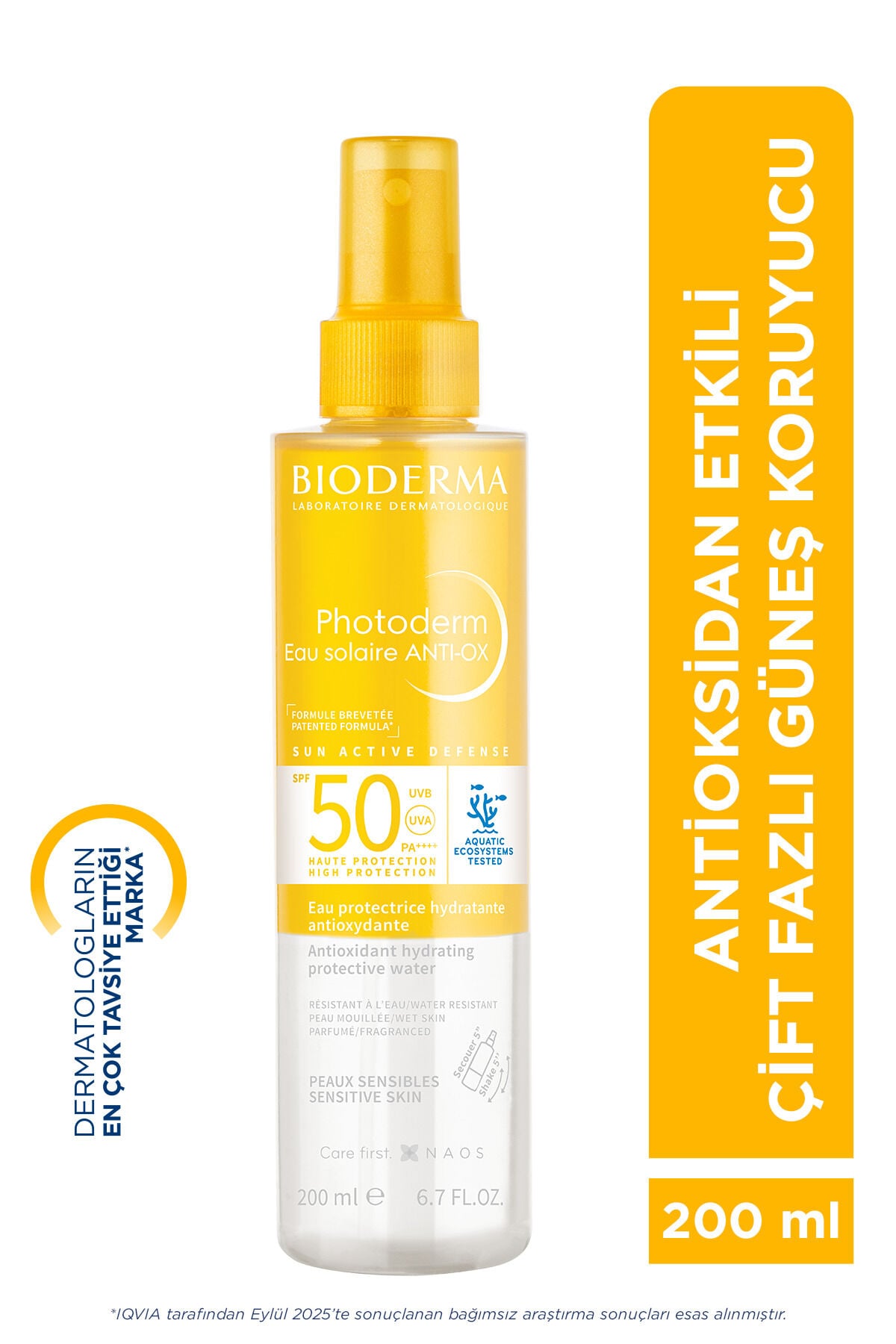 Photoderm Anti-Ox SPF50 Hassas&Tüm Ciltler Antioksidan Etkili Yaşlanma Karşıtı Güneş Koruyucu 200ML