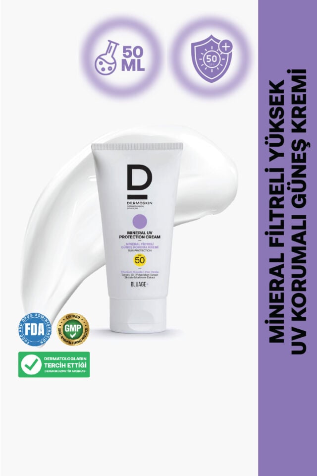 Blueage+ Mineral Filtreli Güneş Koruyucu Krem SPF 50+ | Nemlendirici Güneş Kremi | UVA & U