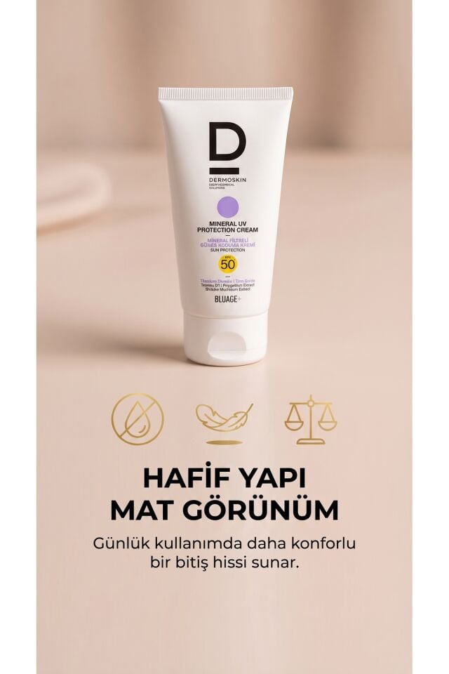 Blueage+ Mineral Filtreli Güneş Koruyucu Krem SPF 50+ | Nemlendirici Güneş Kremi | UVA & U