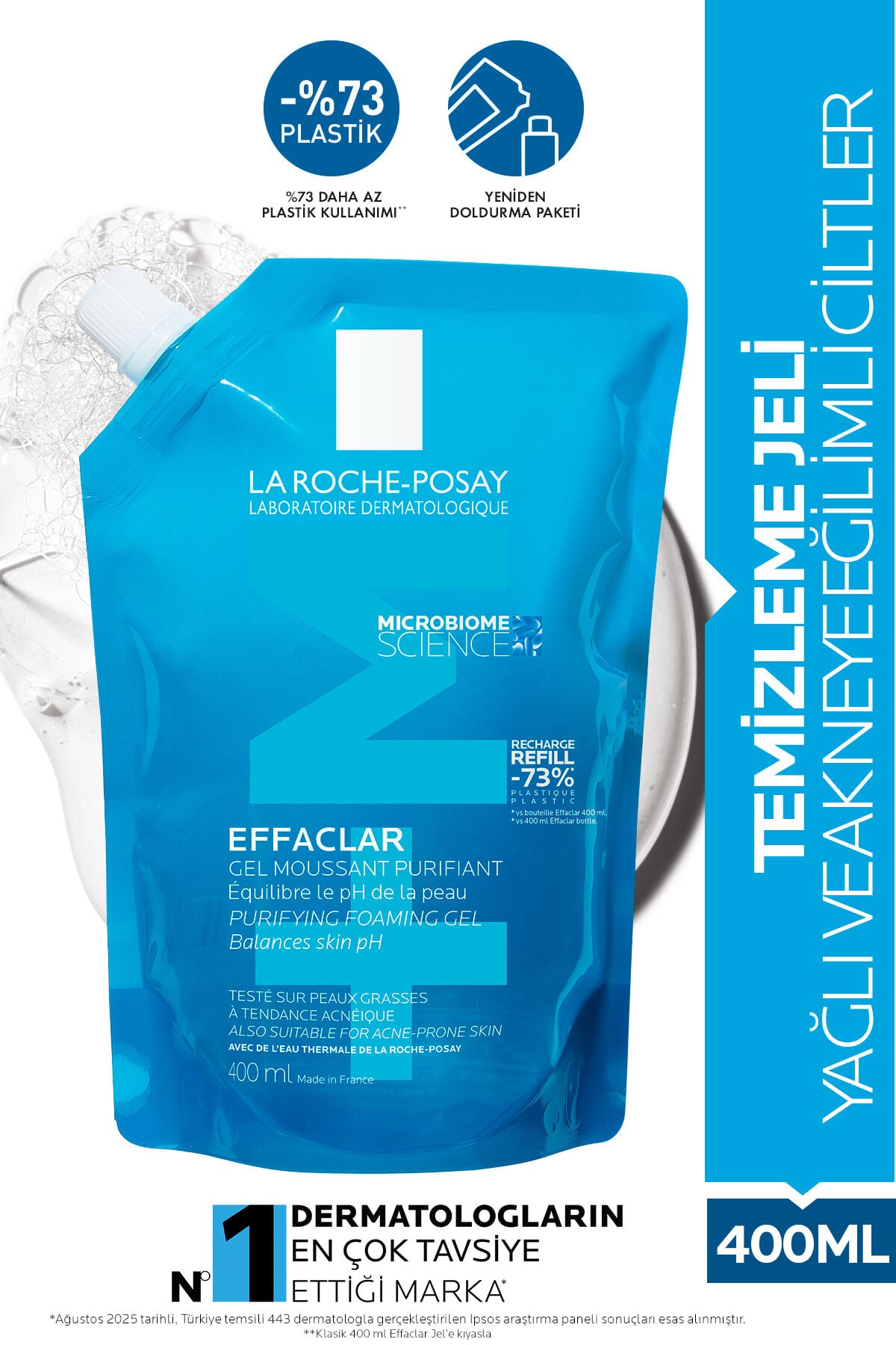 Effaclar Yağlı ve Akneye Eğilimli Ciltler için Temizleme Jeli Yeniden Dolum Paketi - Refill 400ml