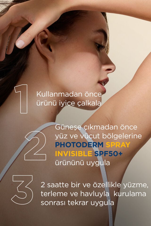 Photoderm Spray SPF50+ Tüm Aile Yüz ve Vücut Sprey Formda Şeffaf Güneş Kremi 300 ML