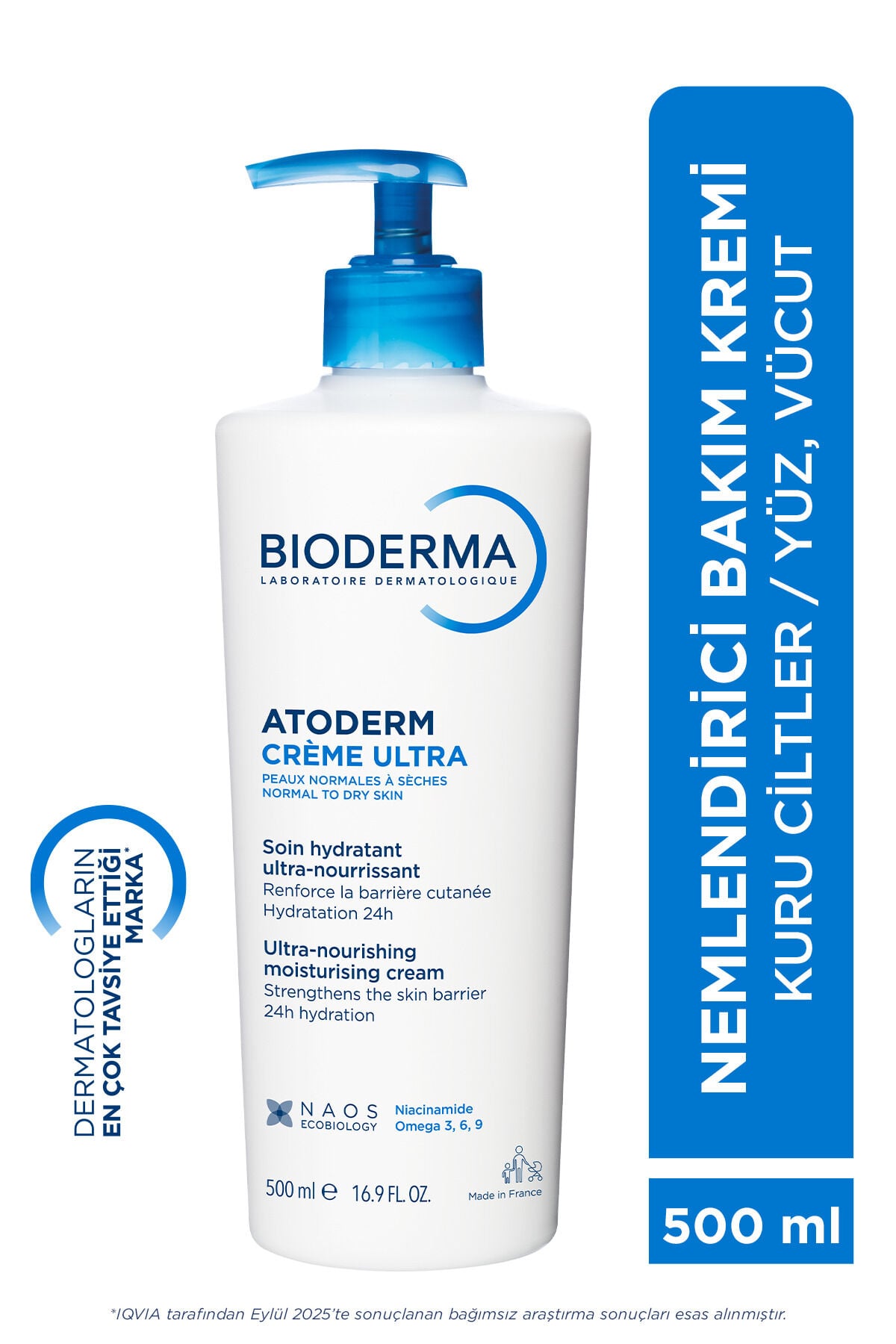 Atoderm Cream Ultra Kuru Ciltler Bebek, Çocuk, Yetişkin Nemlendirici Yüz, Vücut Bakım Kremi 500 ml