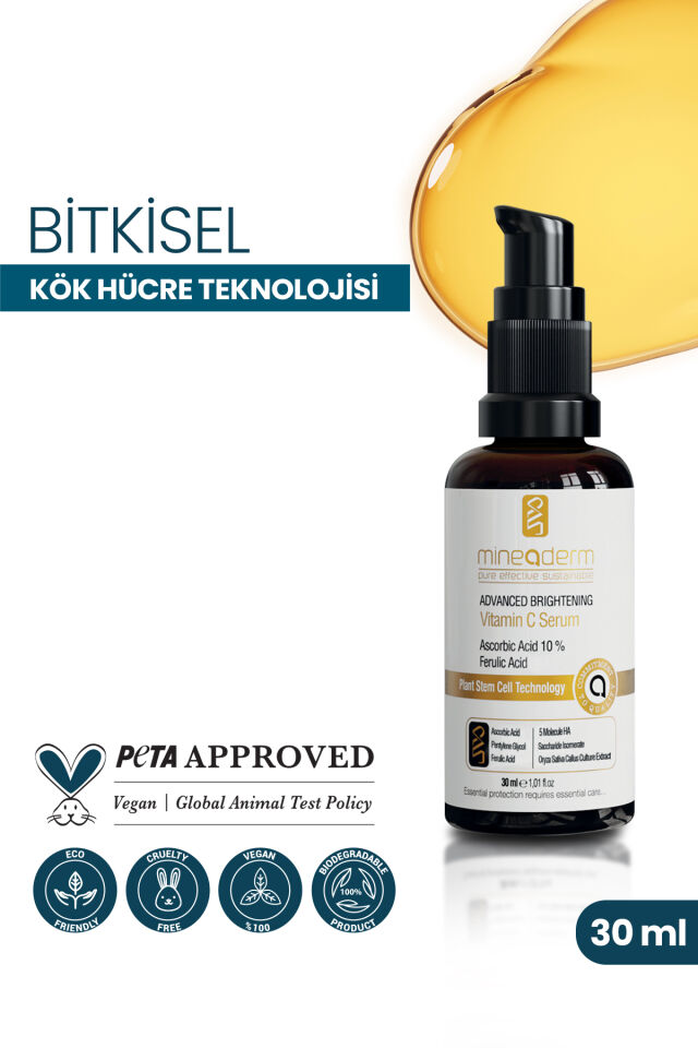 %10 Ascorbic Asit İçeren Aydınlatıcı C Vitamini Bakım Serumu/Advanced Brightening Vitamin C Serum