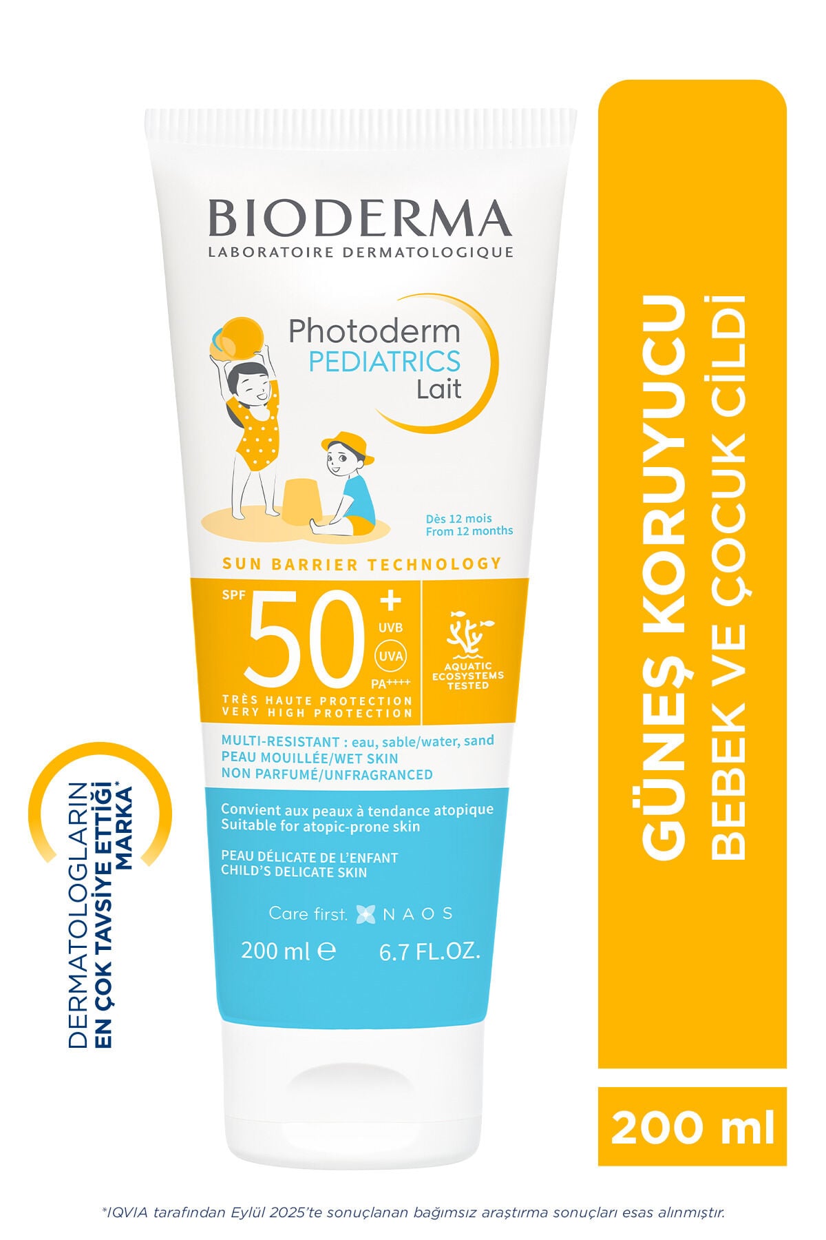 Photoderm Pediatrics Lait SPF50+ Antioksidan Yüksek Korumalı Süt Formda Çocuk Güneş Kremi 200 ML