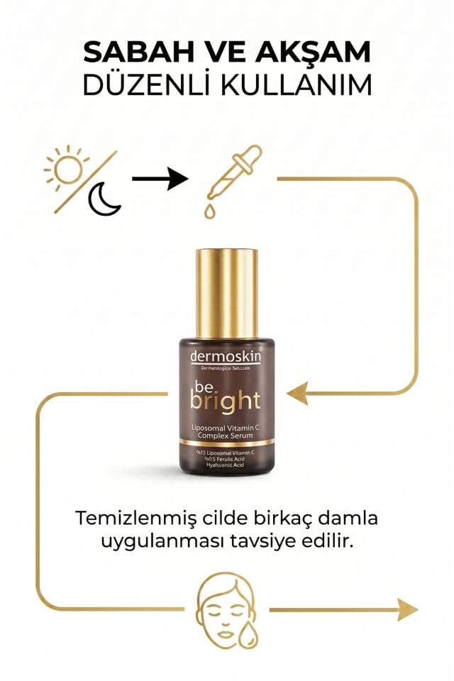 Be Bright Liposomal Vitamin C Complex Serum | Kırışıklık Giderici | Hyaluronik Asit | 30 ml