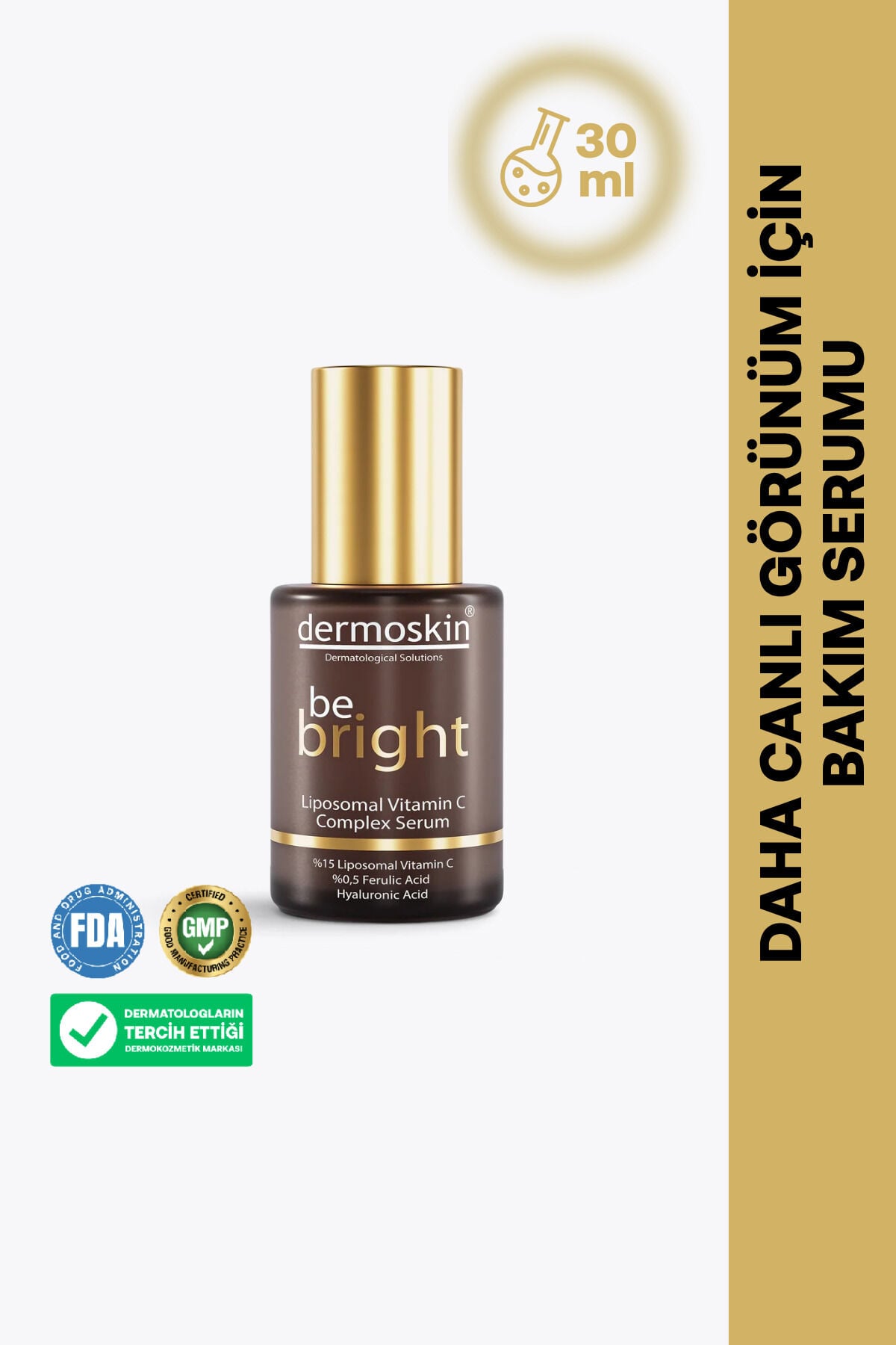 Be Bright Liposomal Vitamin C Complex Serum | Kırışıklık Giderici | Hyaluronik Asit | 30 ml