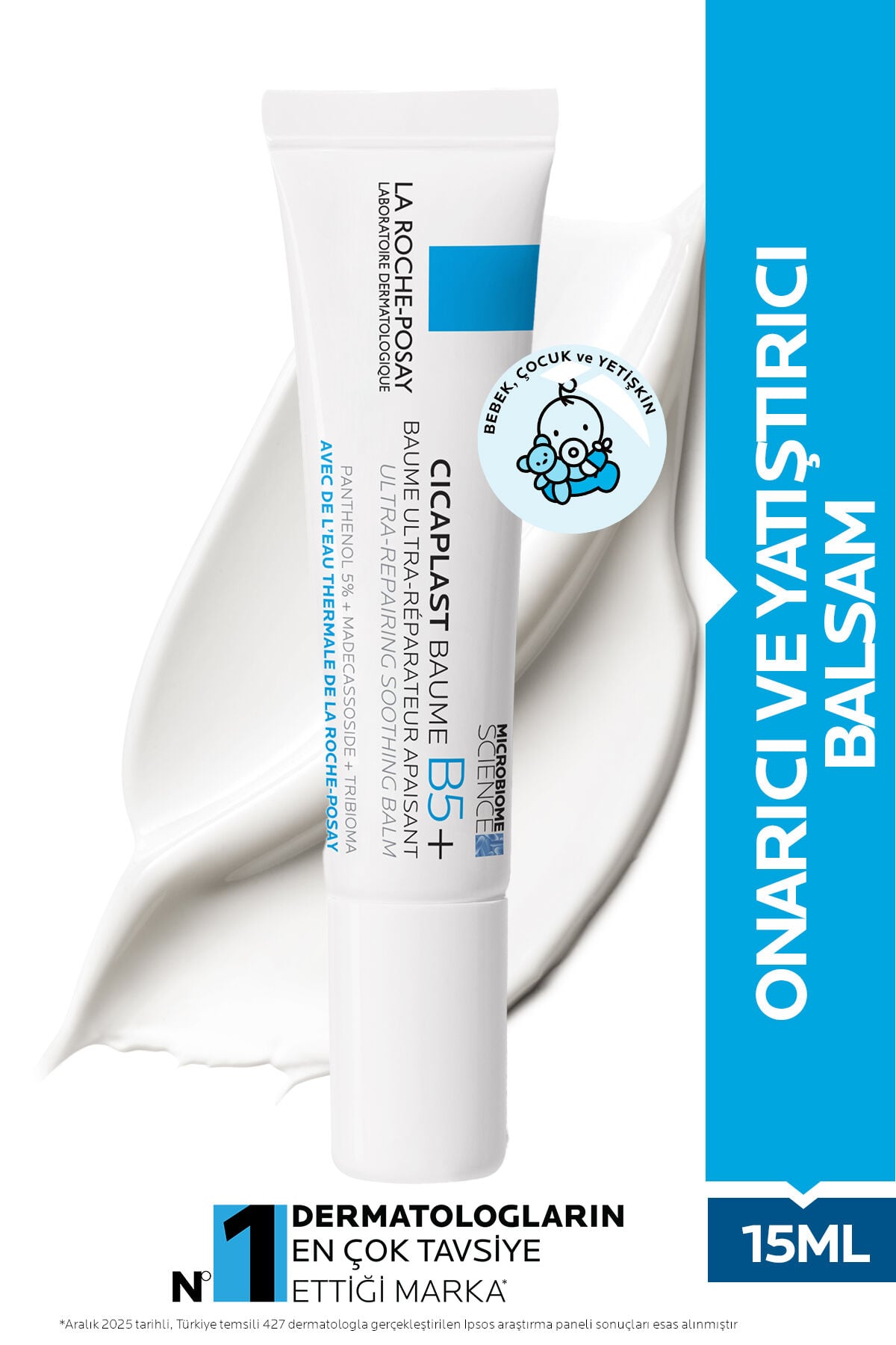 Cicaplast Baume B5+ Yatıştırıcı ve Onarıcı Bakım Kremi 15 ml