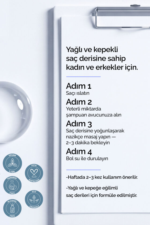 Yağlı Saçlar İçin Kepek Önleyici Bakım Șampuanı /Anti Oily Dandruff Shampoo