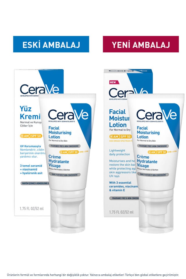 Hyalüronik Asit & Niasinamid İçeren SPF50+ Nemlendirici Yüz Kremi 52 ml
