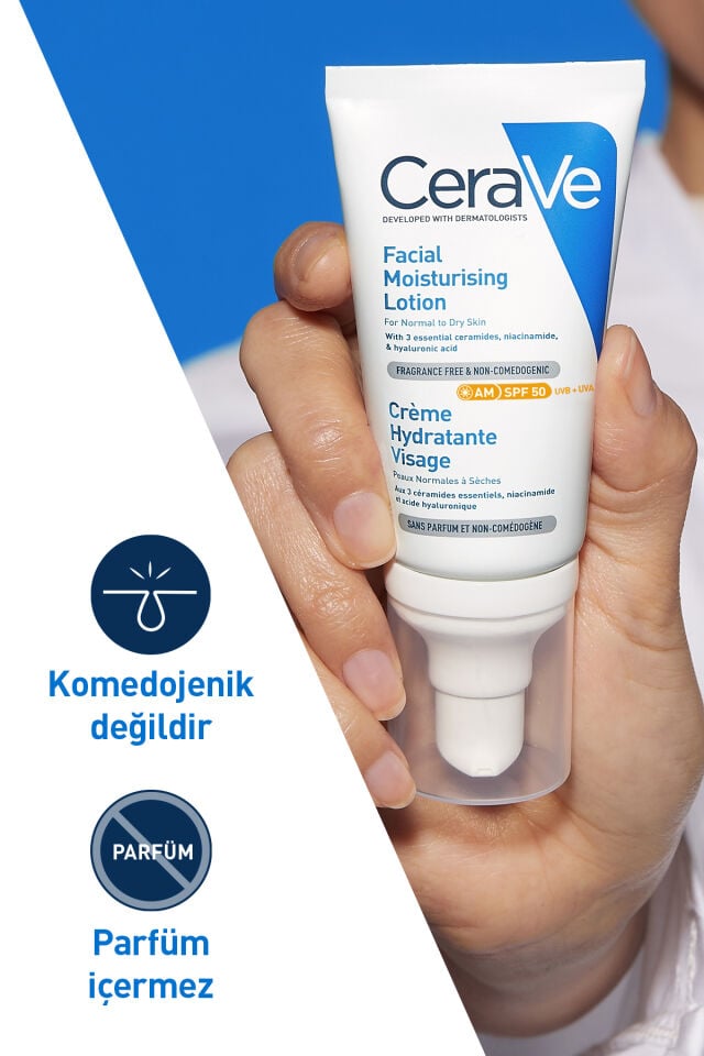 Hyalüronik Asit & Niasinamid İçeren SPF50+ Nemlendirici Yüz Kremi 52 ml