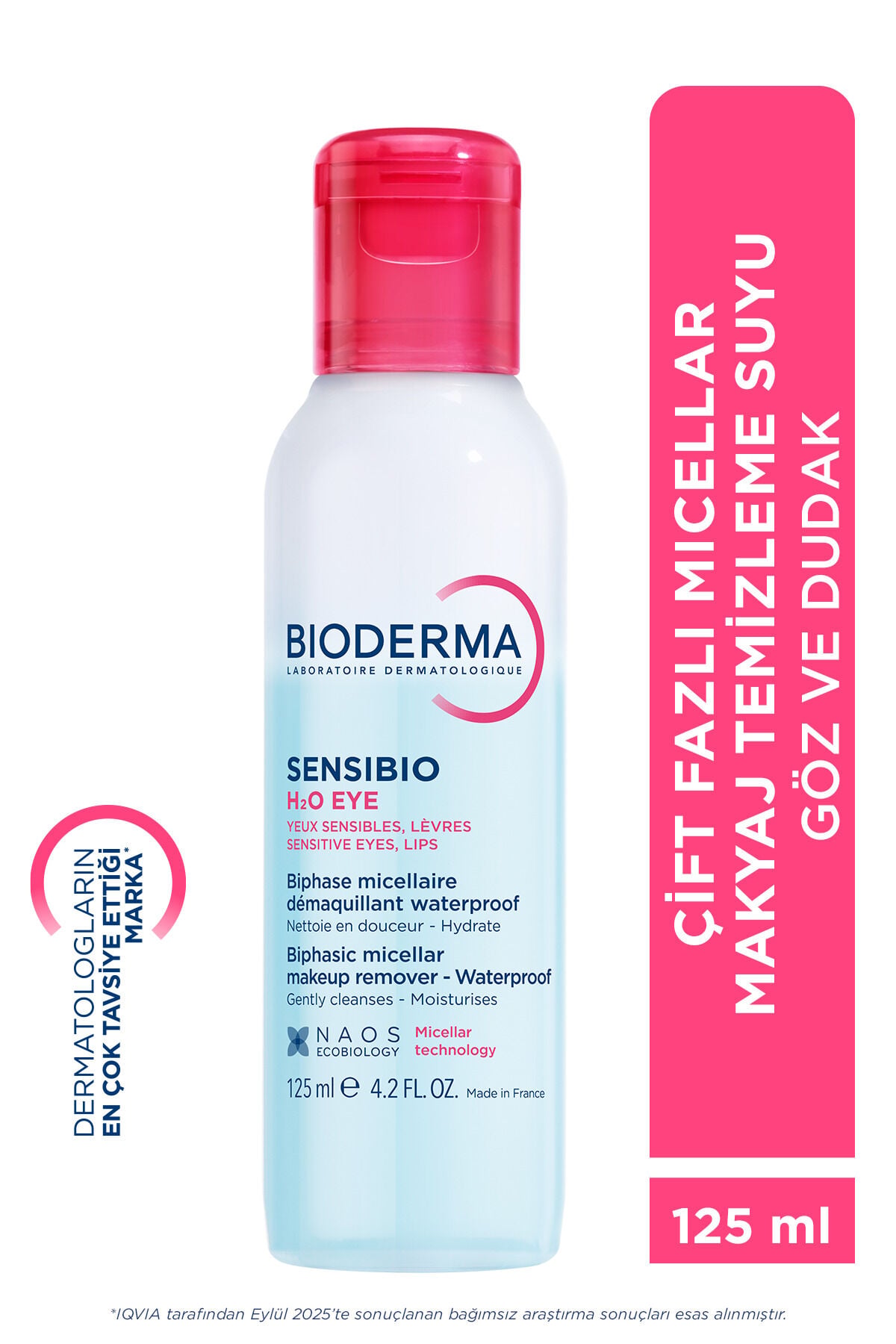 Sensibio H2O Eye Hassas Ciltler Çift Fazlı Micellar Göz ve Dudak Makyaj Temizletici 125 ML
