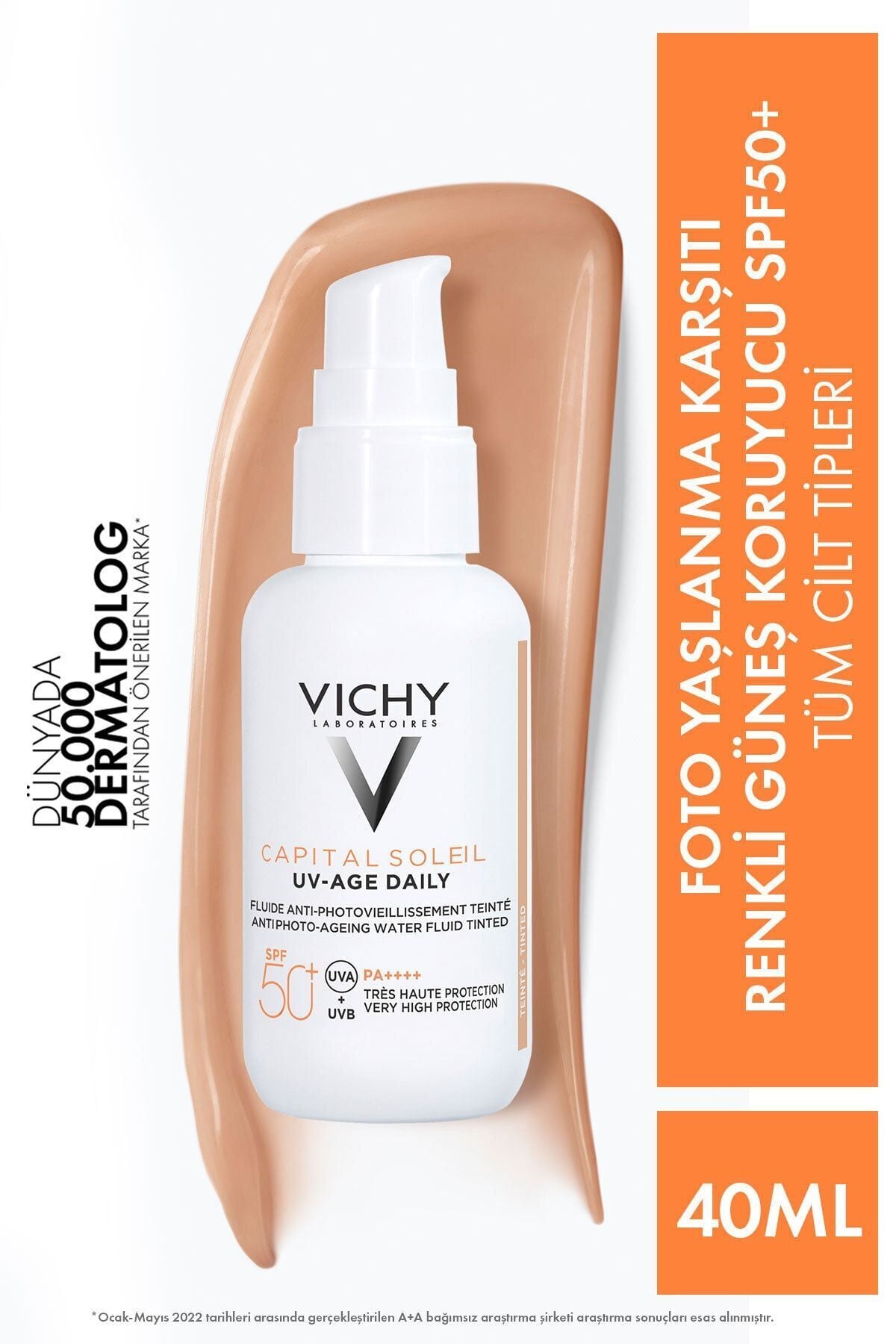Capital Soleil Uv Age Daily Foto Yaşlanma Karşıtı Renkli Spf50+ Güneş Koruyucu Krem 3337875795