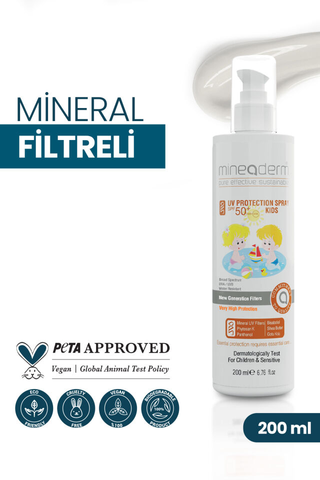 Mineral Filtre Içeren Pediatrik Güneş Bakım Kremi/uv Protection&hydration Kıds Spray Spf50+