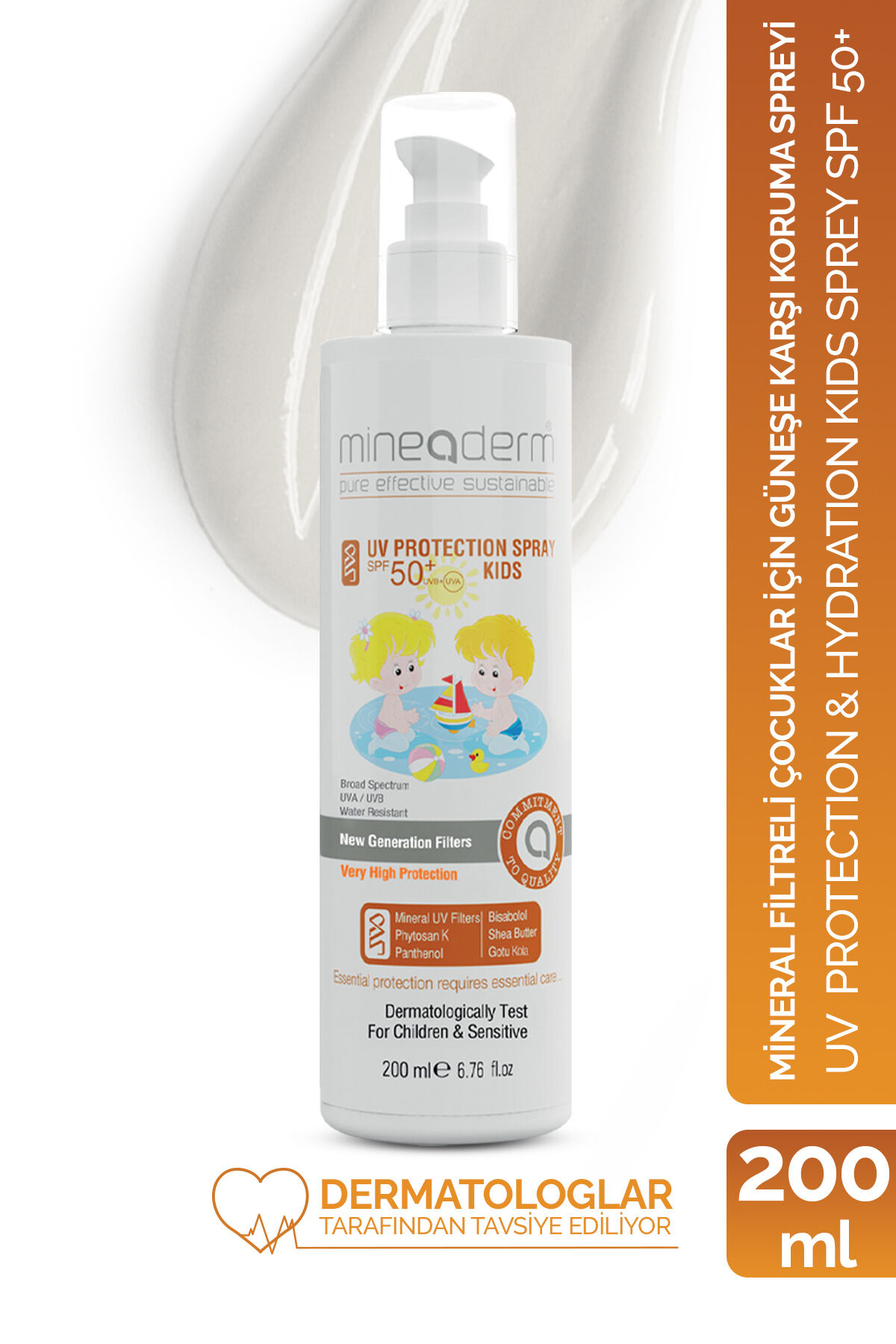Mineral Filtre Içeren Pediatrik Güneş Bakım Kremi/uv Protection&hydration Kıds Spray Spf50+