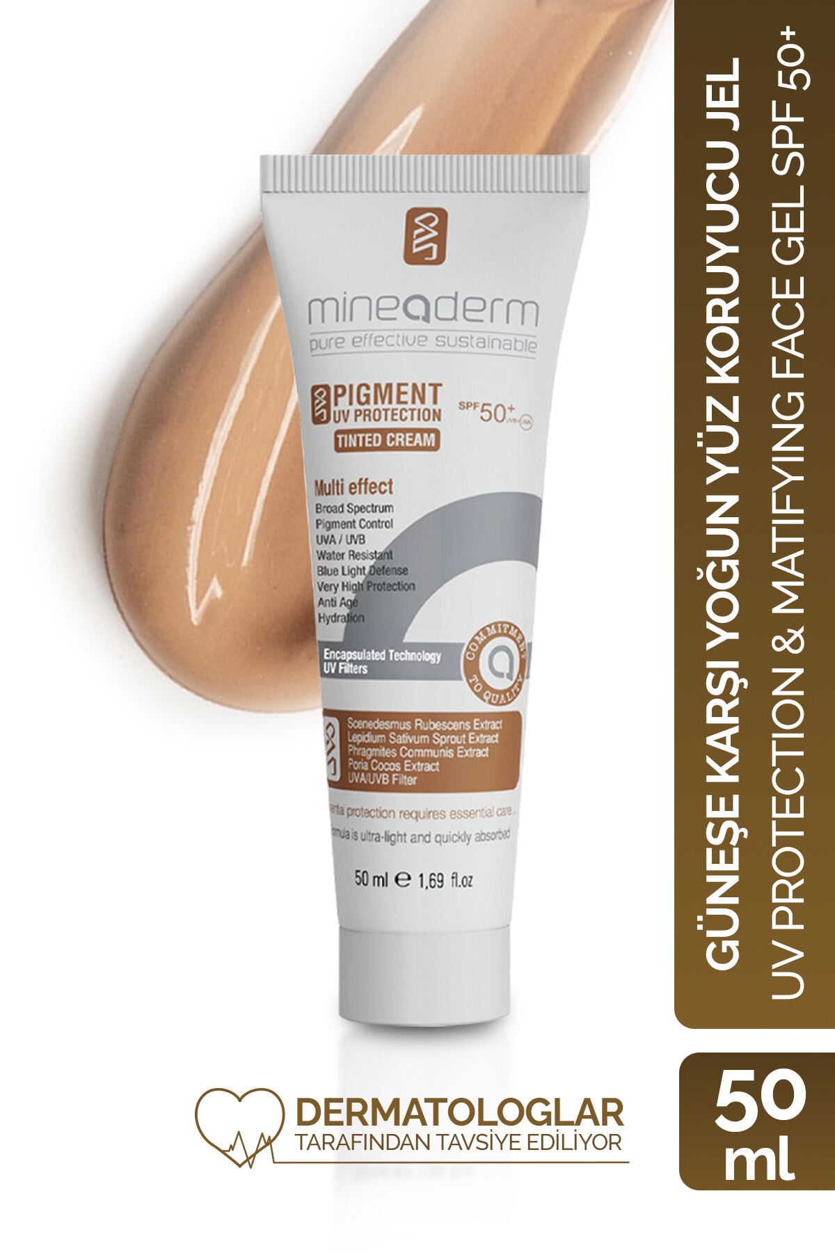 Leke Karşıtı Renkli Güneş Kremi Spf 50+/pigment Uv Protection Tinted Cream Spf 50+