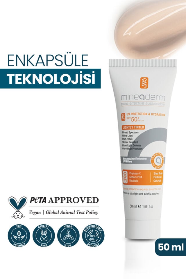 Karma Ve Normal Ciltler Için Renkli Güneş Koruyucu /uv Protection & Hydration Spf50+ Lightly Tinted