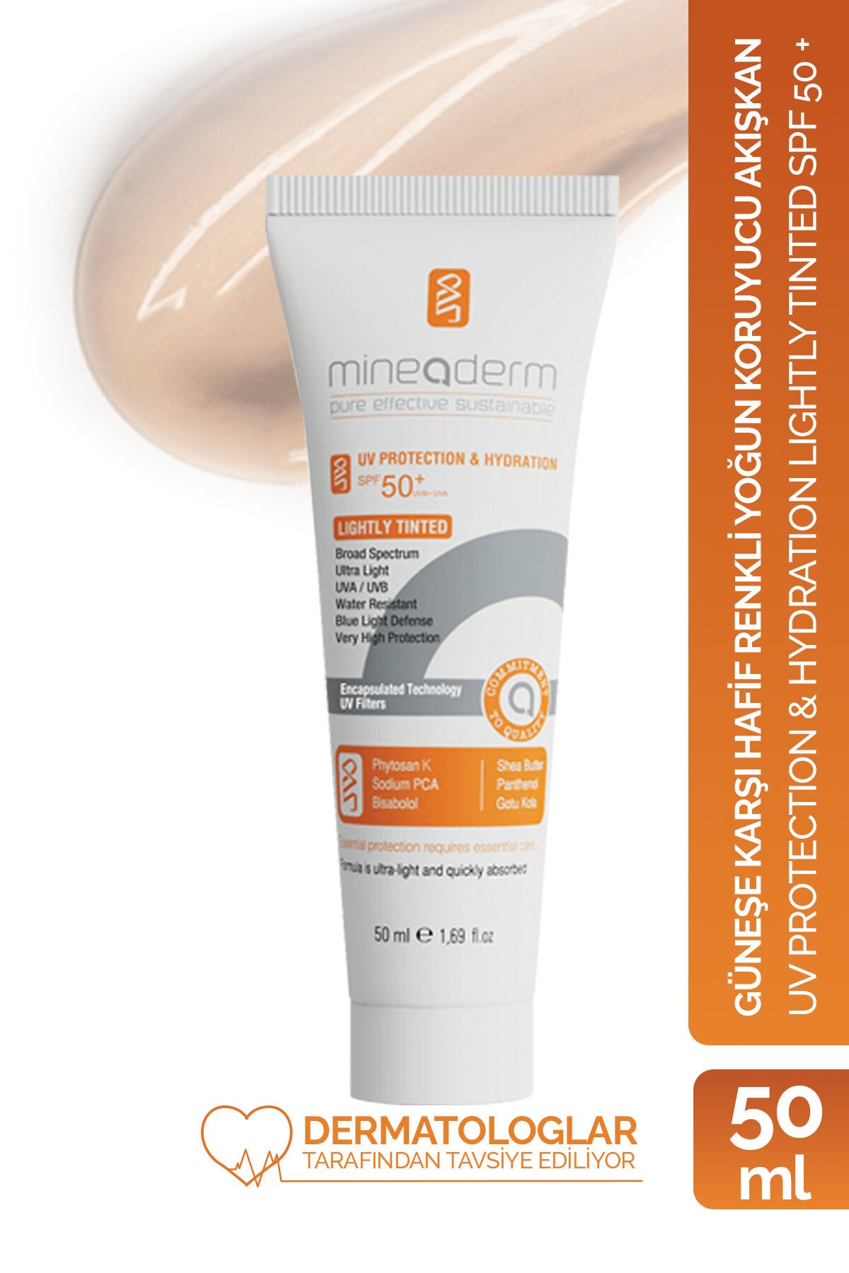Karma Ve Normal Ciltler Için Renkli Güneş Koruyucu /uv Protection & Hydration Spf50+ Lightly Tinted