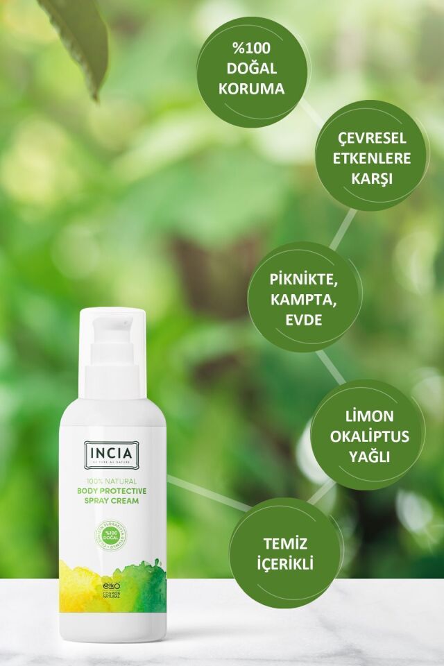 %100 Doğal Koruyucu Vücut Losyonu Sprey Yenidoğan Bebek Çocuk İçin Limon Okaliptus Vegan 100 ml