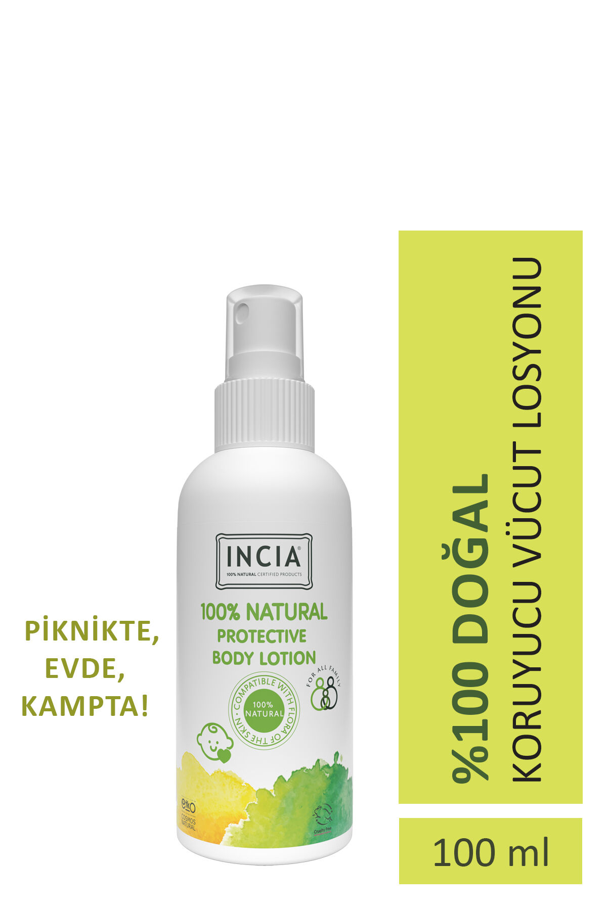 %100 Doğal Koruyucu Vücut Losyonu Sprey Yenidoğan Bebek Çocuk İçin Limon Okaliptus Vegan 100 ml