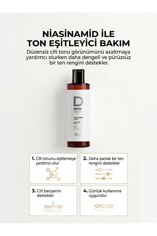 Be Bright Aydınlatıcı Tonik | Gözenek Sıkılaştırıcı | Leke Karşıtı | Hyaluronik Asit | 200 ml