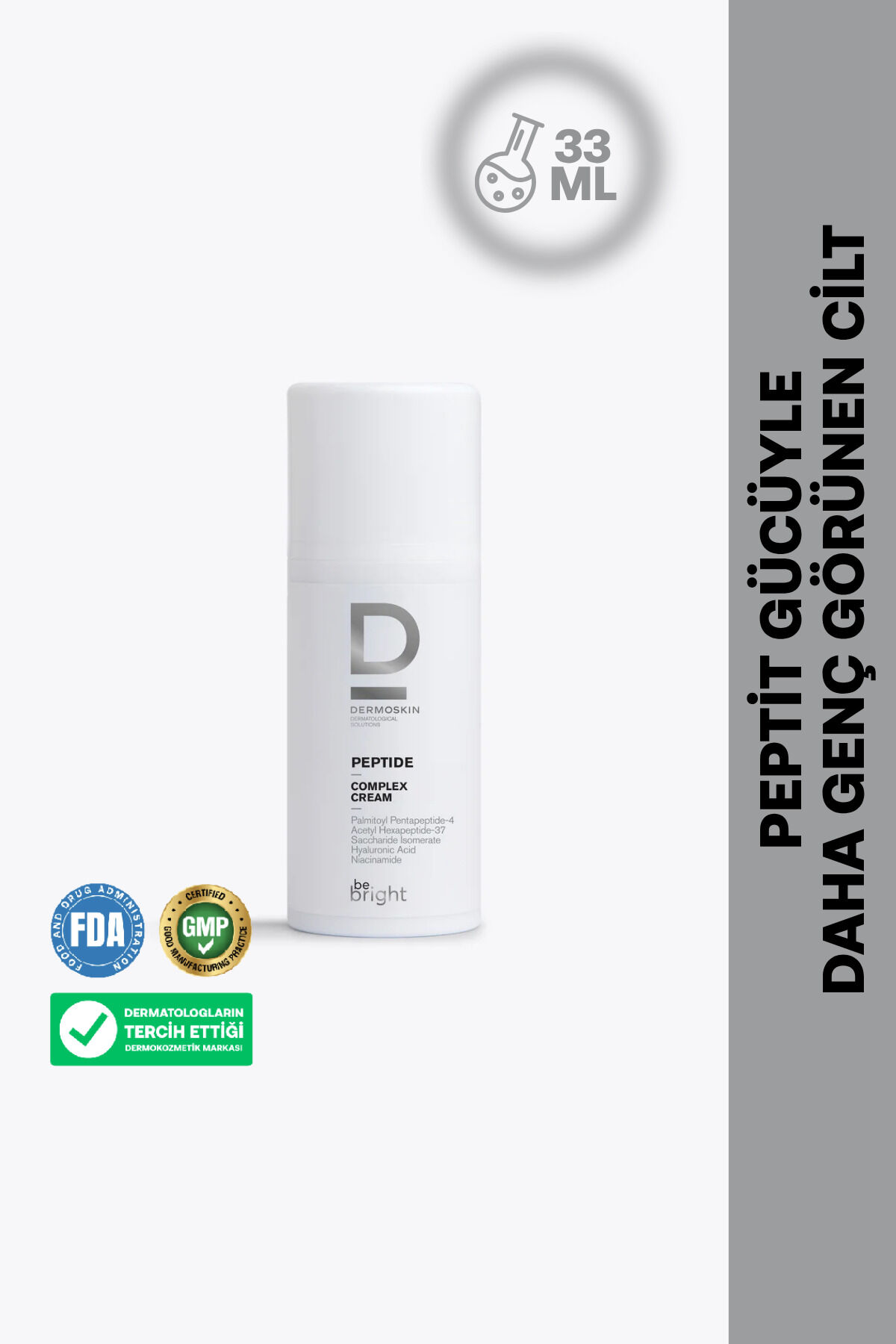 Be Bright Peptit Kompleks Krem | Yaşlanma ve Kırışıklık Karşıtı | Nemlendirici Krem | 33 ml