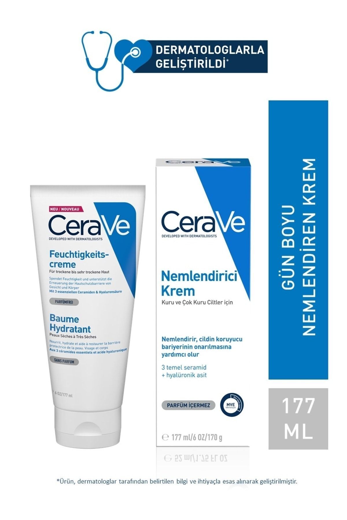 Nemlendici Krem Kuru Ciltler Seramid ve Hyalüronik Asit İçerikli Yüz Vücut 177ml 333787559899