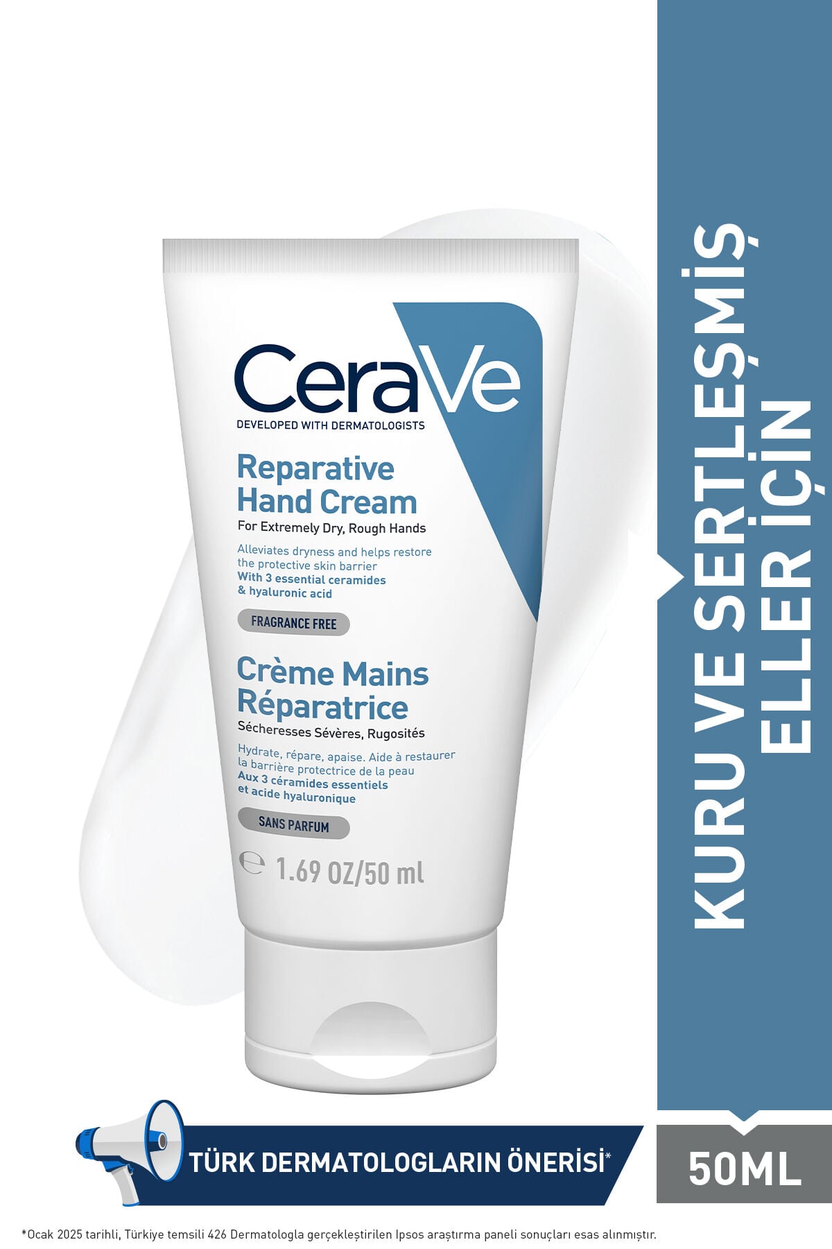 Onarıcı El Kremi Kuru ve Çatlamış Eller Hyalüronik Asit İçerikli 50 ml
