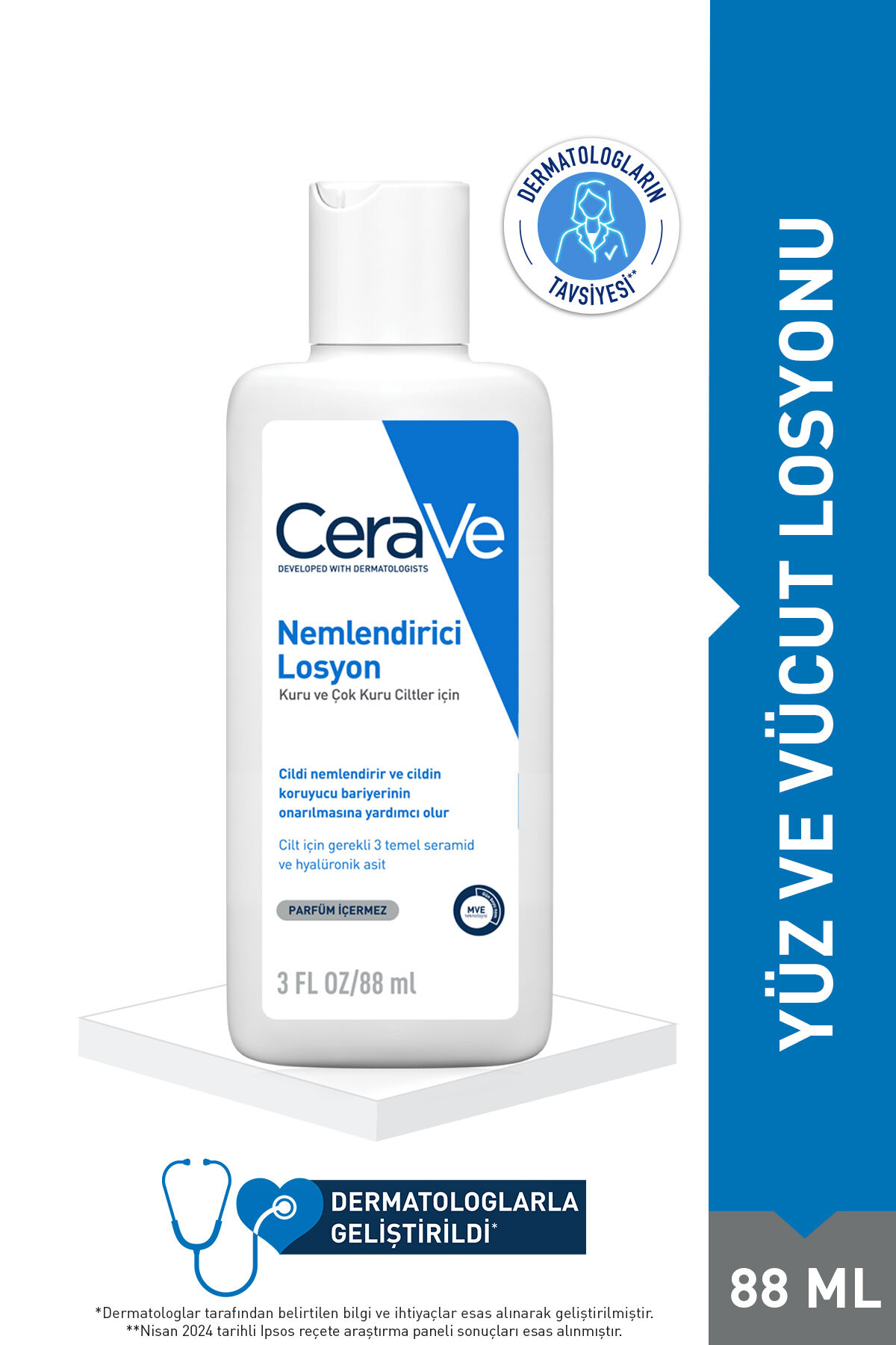 Hyalüronik Asit & Seramid İçerikli Kuru Ciltler İçin Nemlendirici Losyon 88 ML