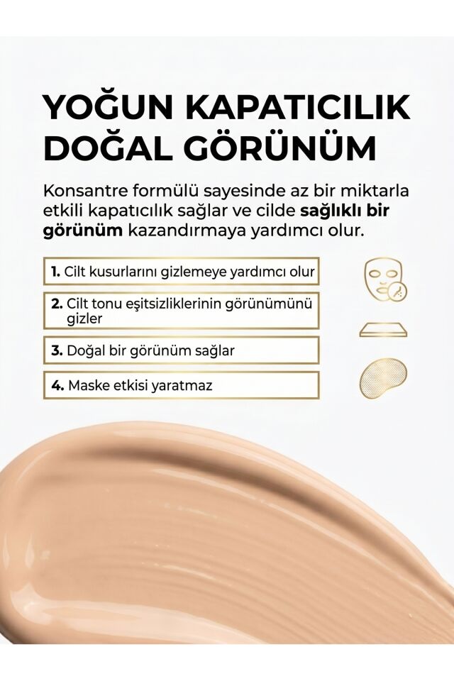 Be Bright Likit Fondöten Light SPF50+ | UVA&UVB Güneş Koruyucu | Yüksek Kapatıcı Fondöten | 33 ml