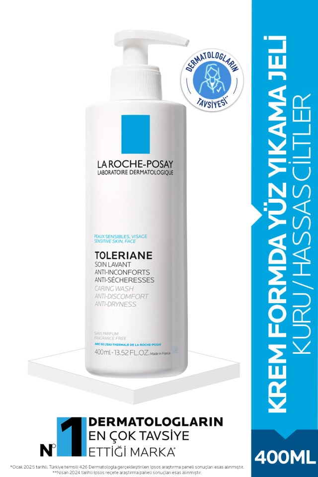 Toleriane Caring Kuru ve Hassas Ciltler İçin Krem Temizleyici 400 ml
