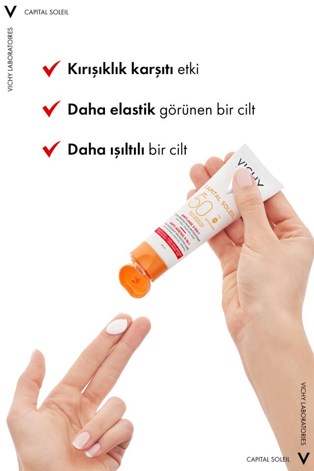 Capital Soleil Anti Ageing 3 in 1 SPF50 Yaşlanma Karşıtı Yüz Bakım Kremi 50 ml