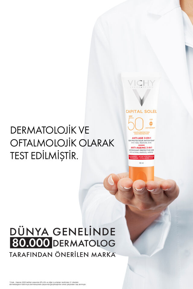 Capital Soleil Anti Ageing 3 in 1 SPF50 Yaşlanma Karşıtı Yüz Bakım Kremi 50 ml