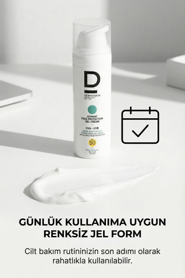 AcnMat Face Protection Gel Güneş Kremi Spf 50+ | Sivilce ve Akne Karşıtı | UVA&UVB Koruyucu | 50 ml